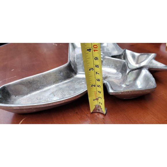 Large HOLLAND BOONE Alloy Pewter Western Cowboy Boot Star Center Piece Bowl - Picture 8 of 9